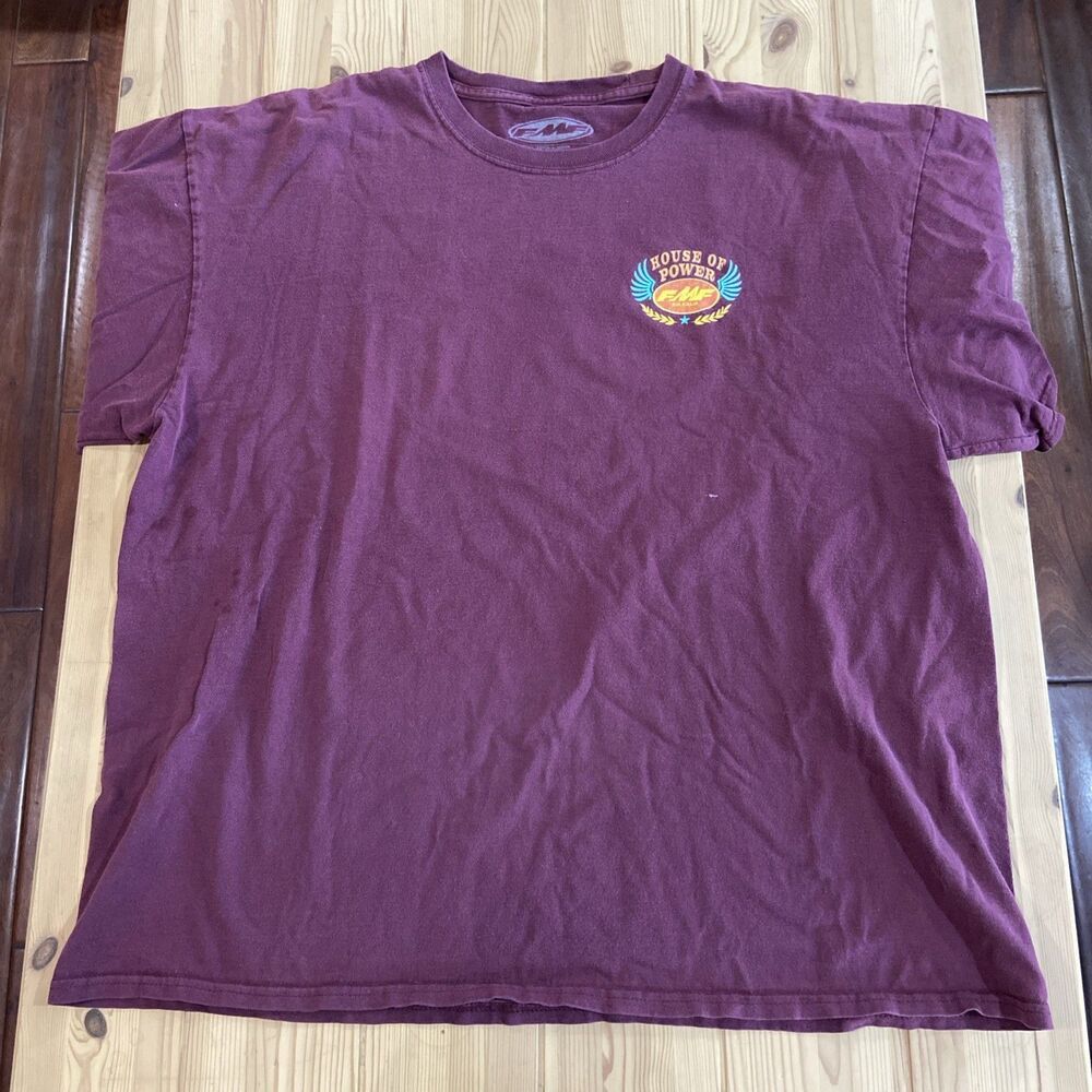 FMF Men's House Of Power So Calif Graphic T-Shirt 2XL Short Sleeve Burgundy